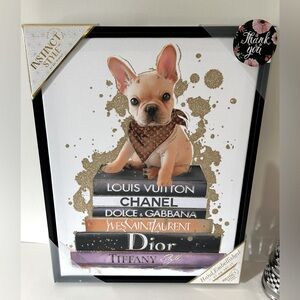 Luxury Designer Dog Art with Gold and Black Accents